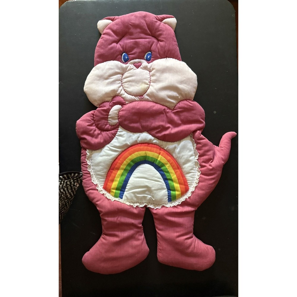 Vintage 1980s Care Bears Cheer Bear Quilted Wall Hanging Handmade